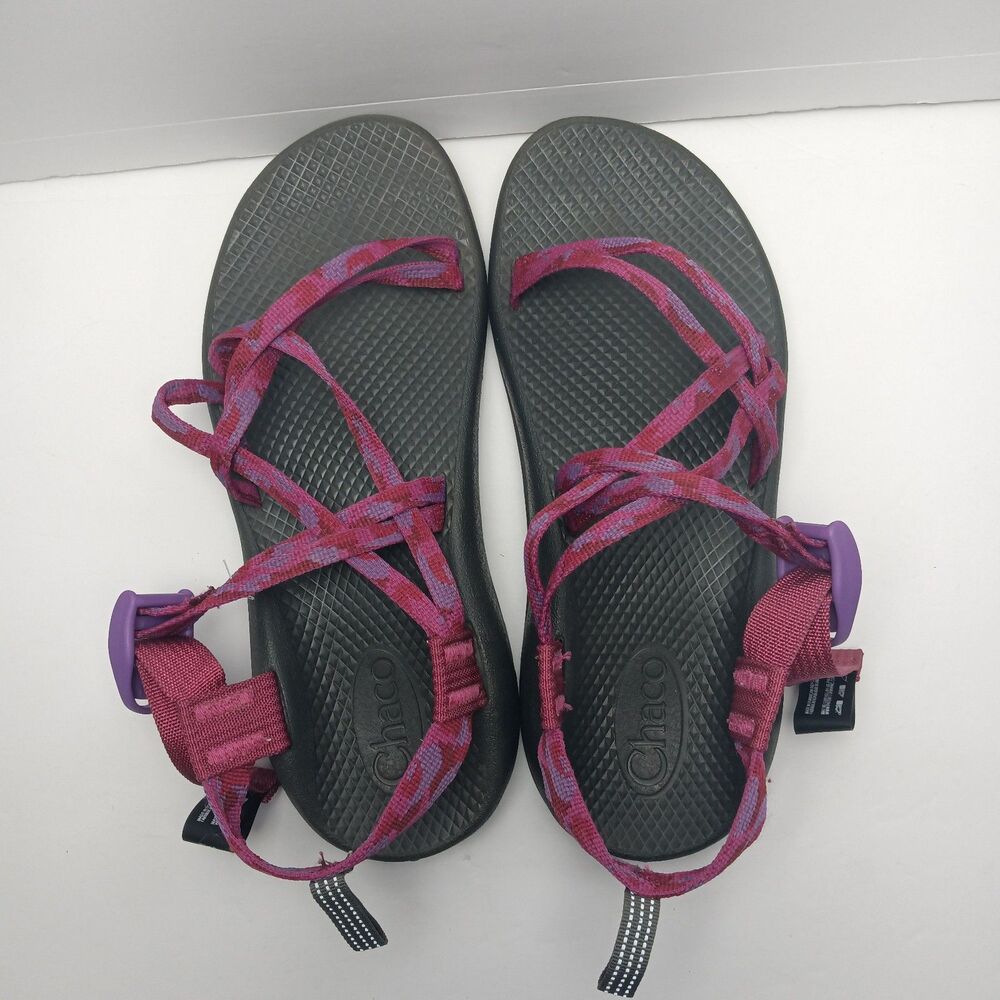 Chaco ZX/1 Eco Tread Kids Sandals  Pink Purple Gray Strap Buckle Non-Mark Size 6